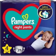 Pampers Night Pants hlačne plenice, velikost 4, 25 plenic, 9–15 kg