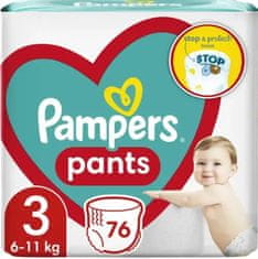 Pampers Pants hlačne plenice, Velikost 3, 6–11 kg, 76 kosov