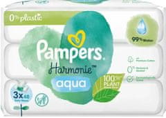 Pampers Harmonie Aqua otroški čistilni robčki, 3 x 48 kosov, 144 robčkov 