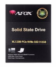 AFOX AFOX SSD M.2 PCIe 4.0, 512GB TLC, 2500 MB/s, NVMe - hitrost branja ter pisanja, odlično za PC in prenosnike