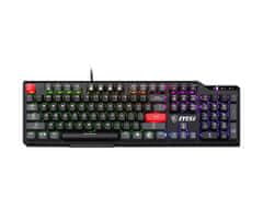 MSI MSI Vigor GK41 Dusk LR US igrišče tipkovnica USB QWERTY angleška barva črna z RGB osvetlitvijo