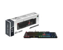 MSI MSI Vigor GK41 Dusk LR US igrišče tipkovnica USB QWERTY angleška barva črna z RGB osvetlitvijo