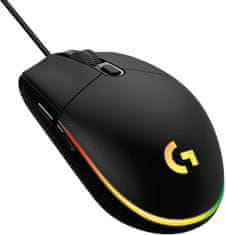 Logitech Logitech G G203 LIGHTSYNC igralna miška s 8000 DPI, večbarvno osvetlitvijo, 6 programabilnimi gumbi, USB povezava