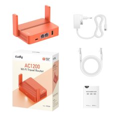 Cudy Cudy AC1200 brezžični usmerjevalnik Fast Ethernet v oranžni barvi - prenosni usmerjevalnik z USB in VPN podporo