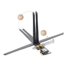 Cudy Cudy WE3000 notranja mrežna kartica WLAN/Bluetooth 2400 Mbit/s, PCI Express, Wi-Fi 6E, Bluetooth 5.2, zunanja antena