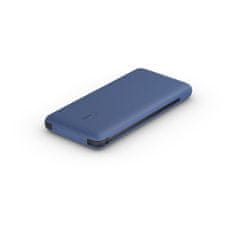 Belkin Belkin BPB006btBLU prenosna baterija 10000 mAh, modra, s podporo za 2 napravi hkrati, USB Type-C vhod, 18 W moč.