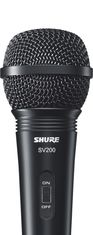 Shure Šum SV200 dinamični mikrofon za karaoke, črn, z XLR izhodom in unidirekcijsko kardioidno usmerjenostjo