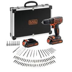 Black+Decker BLACK+DECKER 18V brezžični vrtalnik/voznika CDC18BAFC-QW, dva akumulatorja, nastavljiva hitrost, prenosni komplet