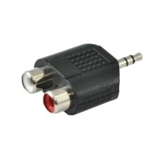 slomart Adapter SSQ HA6: 2 x RCA Ženski na 3,5 mm Stereo Moški - Črna, Hitro Pošiljanje