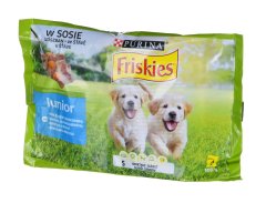 slomart FRISKIES Junior Piščanec s Korenjem - mokra hrana za pse - 4x100g, primerna za vse pasme, za splošno zdravje mladih psov