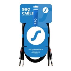 slomart Kabel SSQ JMJM2 2m 2x Jack mono 6,3 mm - Moški, zaščiten, PVC, črno, 85Ω, za avdio naprave