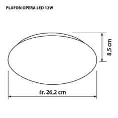 ActiveJet Sodobna LED stropna svetilka Activejet OPERA, 12W, okrogla, nevtralna bela, IP20, notranja uporaba, 1000 lm