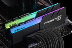 G.Skill G.Skill Trident Z RGB 16GB DDR4 2x8GB 3200MHz, Dual-channel, črn, neizravnana, brez ECC, idealno za zmogljive PC-čke