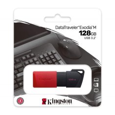 Kingston Kingston Exodia 128GB USB 3.2 - rdeč, hitro prenosne datoteke, združljiv z Windows, Mac in Linux, 24h dostava