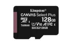 Kingston Kingston Technology 128GB microSDXC Canvas Select Plus A1 C10 Kartica z adapterjem - Visoka hitrost in zanesljivost