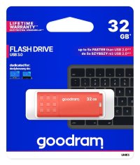 GoodRam USB ključek Goodram 32GB, USB 3.0, tip A, oranžen, odporen na udarce in rentgenske žarke, kompaktna zasnova