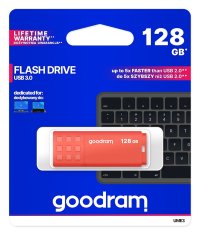 GoodRam USB ključek Goodram UME3-1280O0R11 128 GB, USB Type-A 3.2, kapaciteta, oranžen, 60 MB/s branja, 20 MB/s pisanja