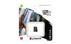 Kingston Kingston 128GB microSDXC Canvas Select Plus 100R A1 C10, brez adapterja, odporen na udarce in vibracije