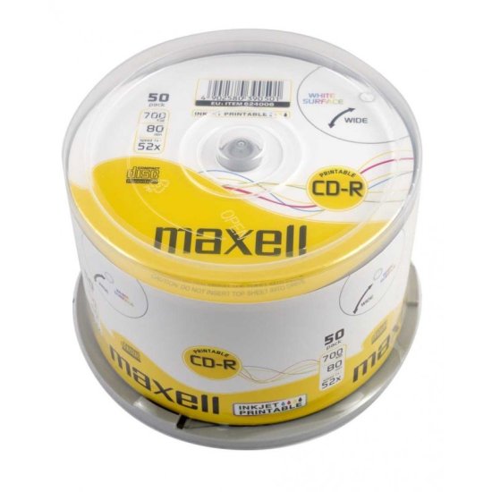 Maxell Maxell CD-R 80/700MB XL 52x - 50 kosov visoko kakovostnih praznih CD-jev za zanesljivo shranjevanje podatkov