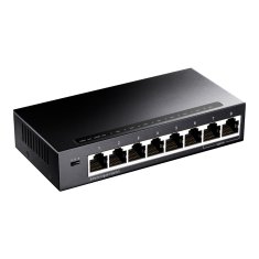 Cudy Cudy GS108 Gigabit Ethernet stikalo (10/100/1000), 8 portov, črno, AC/DC, brez rack montaže, visoka zanesljivost