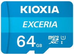 KIOXIA Kioxia Exceria 64 GB MicroSDXC spominska kartica, razred 10, UHS-I, vodoodporna, odporna na udarce in rentgenske žarke