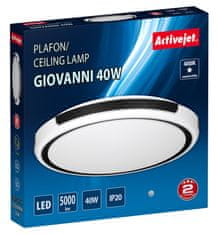 ActiveJet Aktivna LED stropna svetilka Activejet AJE-GIOVANNI 40W, 5000 lm, IP20, črna/bela, za notranjo uporabo, dolga življenjska doba 30000 h