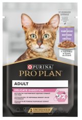 slomart Purina Pro Plan Delicate Nutrisavour 85 g - Mokra hrana za mačke z občutljivim želodcem, piščanec, zdrava koža in prebava