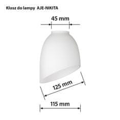 ActiveJet Lampshade Activejet Nikita, bele barve, dimenzije 26x12x12,5 cm, primeren za pisarne in dnevne sobe, steklena izvedba