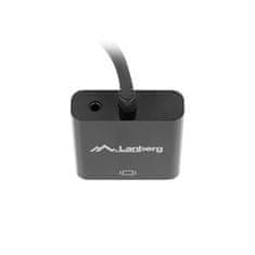 Lanberg adapter HDMI (M) za VGA (F) + kabel Minijack 3,5 mm (F) 20 cm