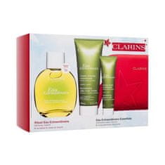 Clarins Aroma Eau Extraordinaire Set negovalna dišeča vodica 100 ml + krema za telo 100 ml + mleko za prhanje 30 ml + rdeča kozmetična torbica za ženske