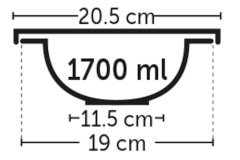 Flamingo Kena Pasja skleda s pokrovom črna/srebrna XL 1700ml