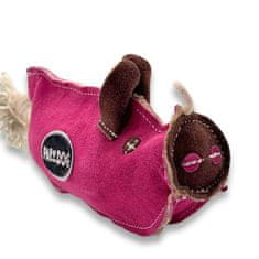 FENICA PafDog Piglet Pinky Toy za pse iz usnja in jute 28cm