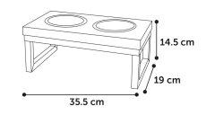 Flamingo Tommy Duo Dinner Stand z dvema skledama iz nerjavečega jekla 370ml