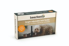 Beeztees Stojalo za sklede črno, vključno s skledami iz nerjavečega jekla 2x380ml