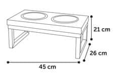 Flamingo Tommy Duo Dinner Stand z dvema skledama iz nerjavečega jekla 800 ml