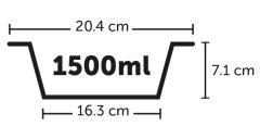 Flamingo Potovalna skleda LILO črna siva 1500ml