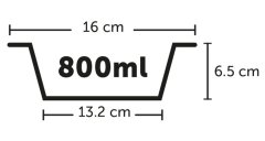 Flamingo Potovalna skleda LILO črno siva 800ml