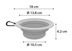 Flamingo Potovalna skleda iz silikona zelena/siva 625ml