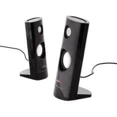 AUDIOCORE Loudspeaker Audiocore AC860, 2-smerni 4 W, črn, žični, idealen za PC, z 3.5 mm priključkom, dolžina kabla 1.2 m