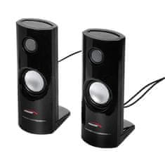 AUDIOCORE Loudspeaker Audiocore AC860, 2-smerni 4 W, črn, žični, idealen za PC, z 3.5 mm priključkom, dolžina kabla 1.2 m