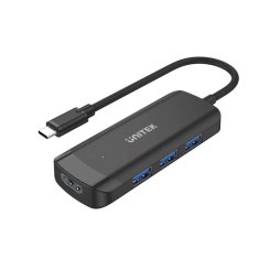 Unitek Unitek H1110B aktivni USB-C hub, 3x USB-A 3.1, HDMI 4K 30Hz, črn, Plug & Play, hitrost prenosa 5000 Mbit/s