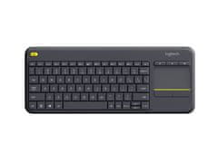 Logitech Logitech K400 Plus brezžična tipkovnica z touchpadom, črna, nizka in enostavna uporaba, podpora za Windows in Android