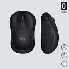 Logitech Logitech M220 Silent brezžična miška, ambidextrous, 1000 DPI, dolga življenjska doba baterije, barva: oglje, gigabitni sprejemnik