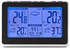 Nedis Vremenska postaja WEST400B/ notranja in zunanja/ digitalna/ brezžična vremenska senzorika/ vremenska napoved/ čas/ LED/ budilka