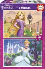 Educa Disneyjeve princese Sestavljanka: Locika in Pepelka/2x48 kosov