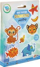 Grafix Diamond Painting nalepke živali 12pcs