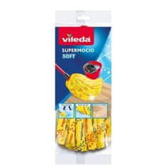 Vileda Nadomestni mop Vileda Soft - rumena viskoza, enojni pak, združljiv s 3 Action Velour, Microfibre & Clean, Microfibre & Power