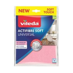 Vileda Vileda ACTIFIBRE Meko Univerzalna Krpa 2 kosa, Mikrovlakna, 60°C, Brez Oznak, Umivanje v Strojih, Siva