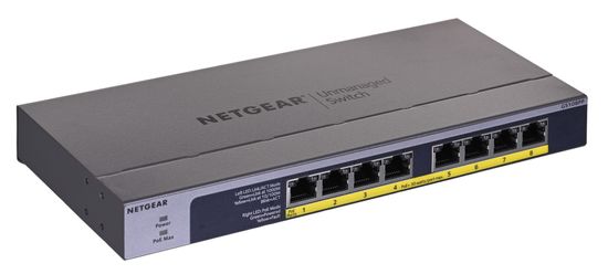 Netgear NETGEAR GS108PP Neobvladovani Gigabitni Ethernet PoE stikalo, 8 vrat, črno, 123 W, Plug and Play