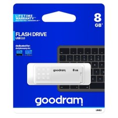 GoodRam USB ključek Goodram UME2 8 GB, USB Type-A 2.0, bel, kakovostna shranjevanje podatkov z hitrosti branja do 20 MB/s